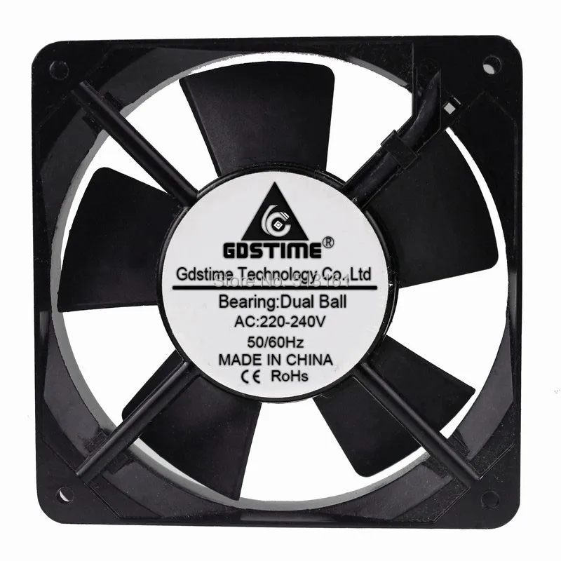1 шт. Gdstime 12 см 120 мм 220 V/240 V шаровой подшипник 50/60Hz с железным каркасом-вентилятор переменного тока глушитель выхлопной запчасти вентилятор подбора цветов Вентилятор охлаждения
