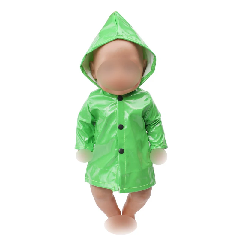 

Doll clothes Simple green raincoat suit fit 43 cm baby dolls 18 inch Girl dolls clothing accessories f644