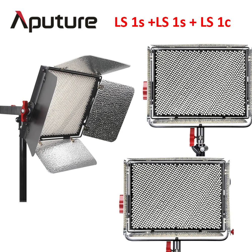 Aputure LS 1s + 1c комплекты видеосъемки CRI95 V-mount Control Box LED Studio Light led video light для фотографии |