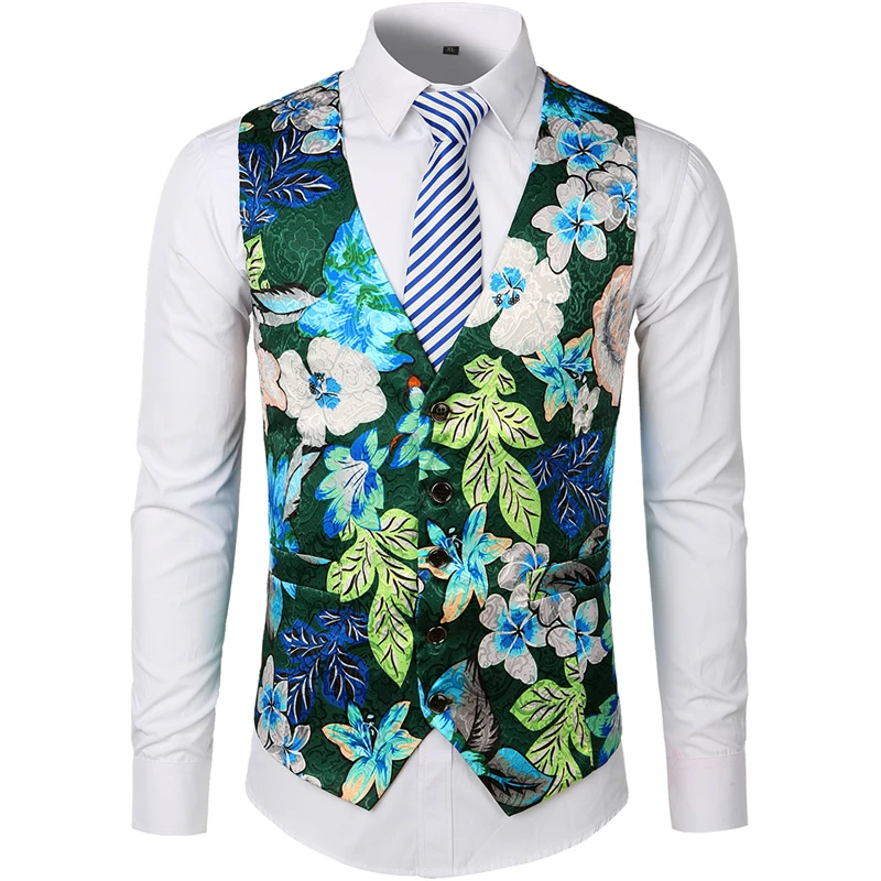 Высокое качество жилет с цветочным рисунком Мужской Жаккардовый S M L XL XXL мужской |