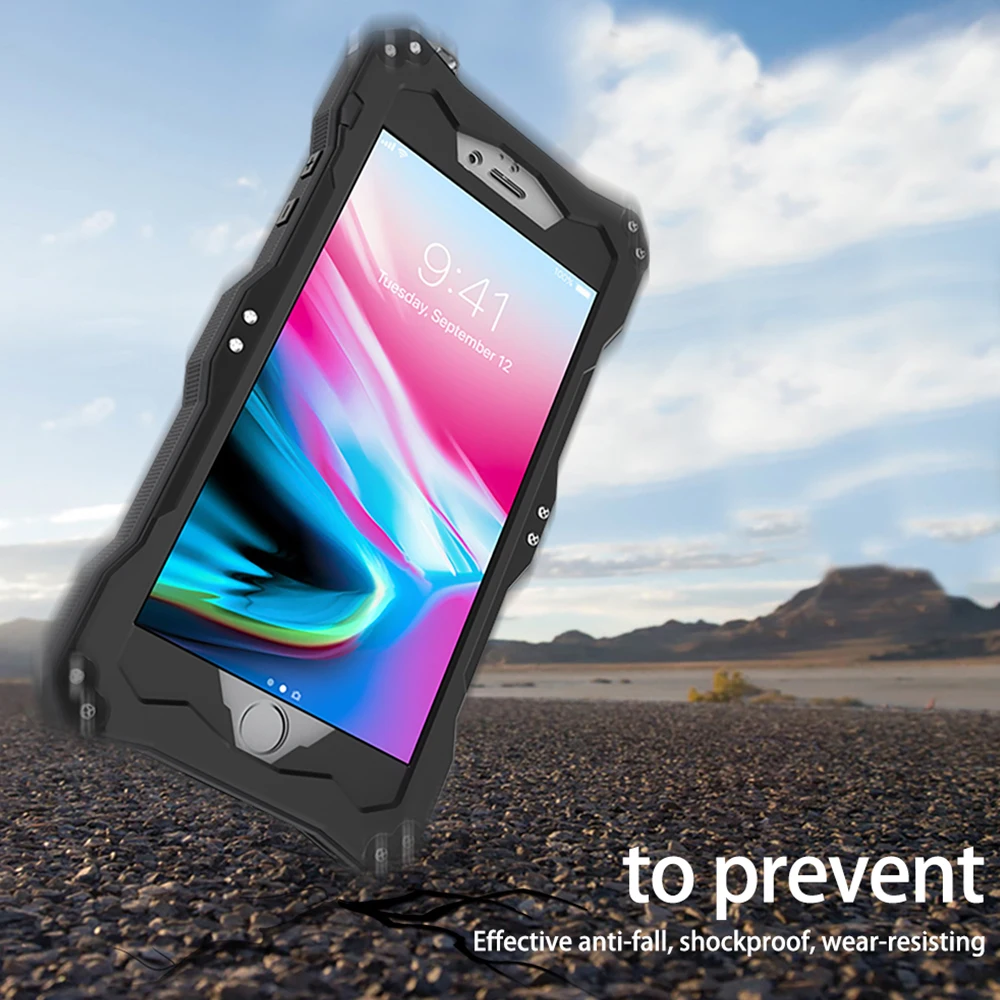 Для Iphone 11 Pro Max X XS XR XS MAX R-JUST Gundam Armor Life водонепроницаемый противоударный алюминиевый металлический мощный чехол