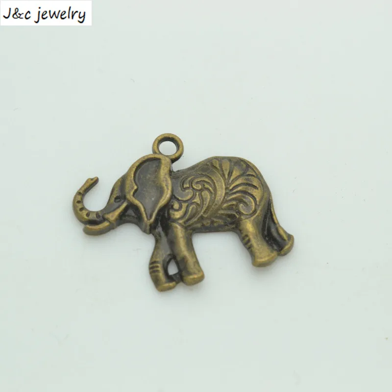 Подвеска в виде слона с бронзовым покрытием из цинкового сплава 26 х22 мм 15 шт./лот |