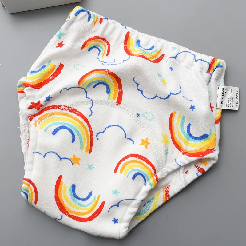 rainbow Детские тренировочные штаны, шесть слоев, многоразовые подгузники, хлопковые дышащие детские подгузники, моющиеся подгузники для малышей - Цвет: rainbow