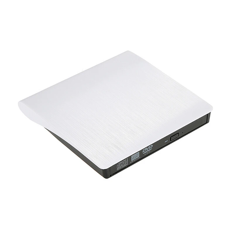 Белый YiYaYo USB 3,0 DVD привод компакт-дисков/DVD-RW записывающийся-внешний CD Встроенная память плеер Портативный считыватель для ноутбука hp Компьютер Windows7/8/10 - Цвет: Белый
