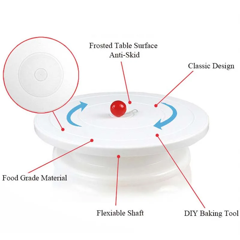 Cake Base Cake Decorating Tools Rotating Cake Stand Sugar Craft Turntable Platform Cupcake Swivel Plate Revolving Baking Tools