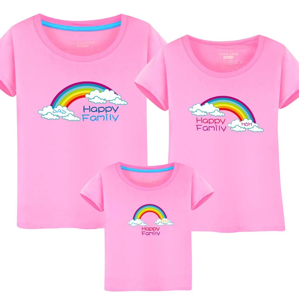 Одежда для папы и меня Летняя футболка мамы детей Топ сына Одинаковые комплекты
