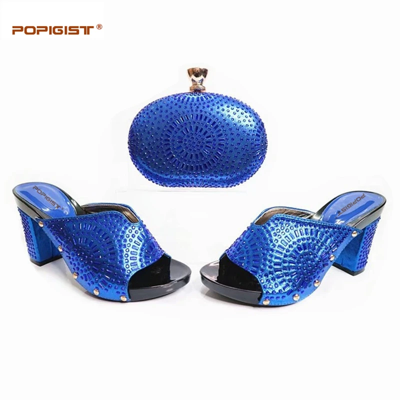 Королевский синий Новое поступление в африканском стиле женская обувь и сумка