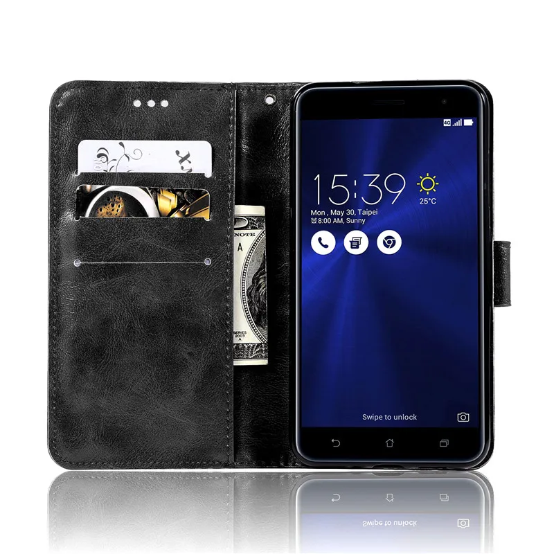 Wallet PU Leather Phone Case For Asus Zenfone 3 ZE552KL ZE ZE552 552 552KL KL Z012D Z012DA Z012DE Flip Back Cover Bag 5.5 | Мобильные