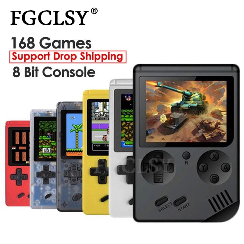 FGCLSY набор видео игровая консоль 8 бит Ретро Карманный игровой плеер мини ностальгическая игровая консоль встроенные 168 классические игры