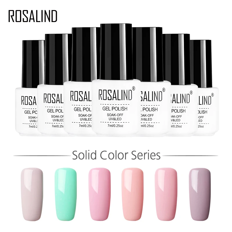 ROSALIND гель 1 7 мл цветной чистый Гель лак для ногтей отмачиваемый УФ светодиодный
