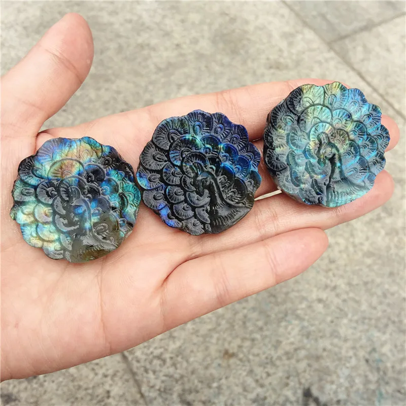 Красивые хрустальные резьбы натуральный камень Лабрадорита ручной работы