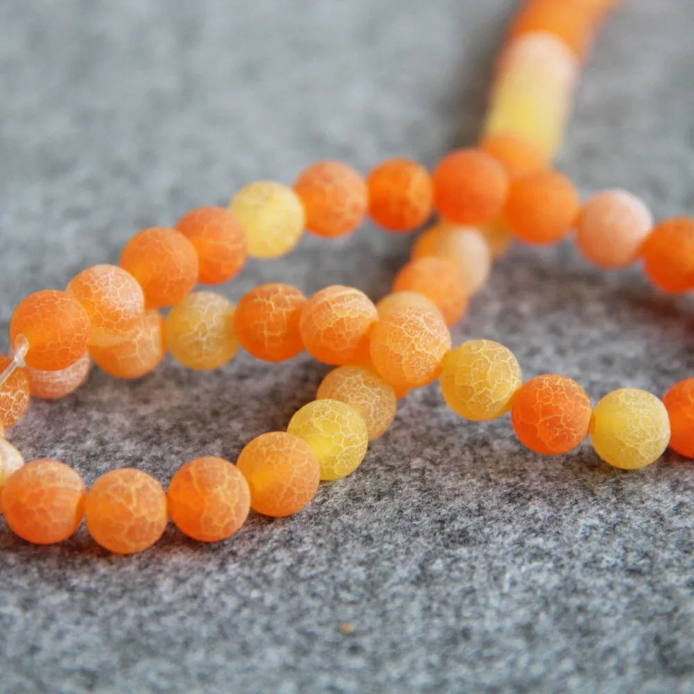 Новинка для ожерелья 8 мм полоса оранжевый натуральный матовый оникс аксессуары