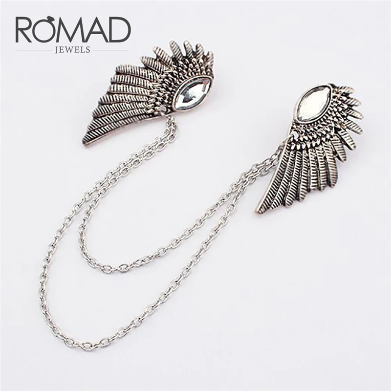 ROMAD винтажный медный серебристый цвет металлическая кисточка Ангел перо крылья