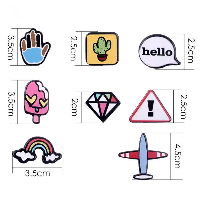 Женская акриловая брошь Самолет Радуга Hello кактус | Украшения и аксессуары