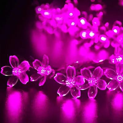 Pink 5 м/10 м светодиодный свет сакуры Рождественская гирлянда Сказочный светильник s для сада Рождественская елка украшения год - Испускаемый цвет: Pink