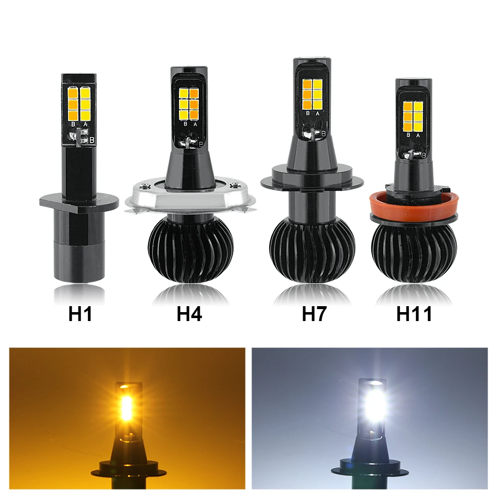 2 шт. Автомобильные светодиодные лампы H1 H4 H7 H11 12 В 3030 SMD|Автомобильная