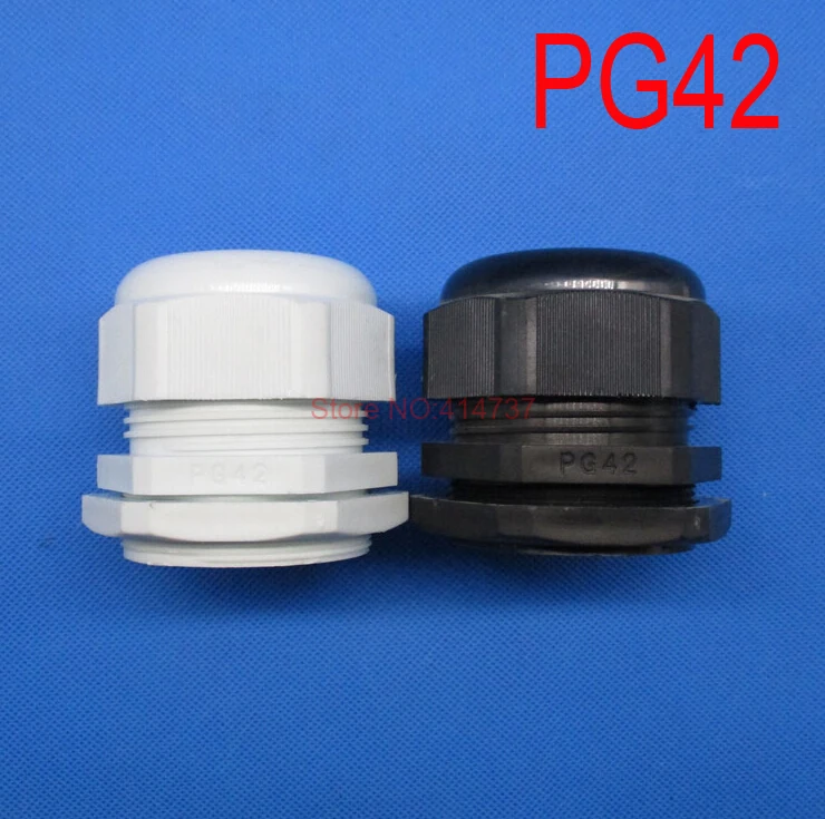

10pcs/lot Waterproof Cable Connector PG42 White or Black Cable Gland 32-38mm Cable Range