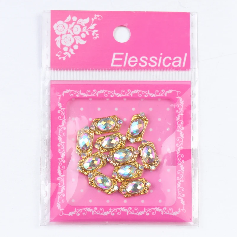 ELESSCAL 10 шт. кристаллы Swarovski Стразы сплав для ногтей Подвески 3D дизайн украшения