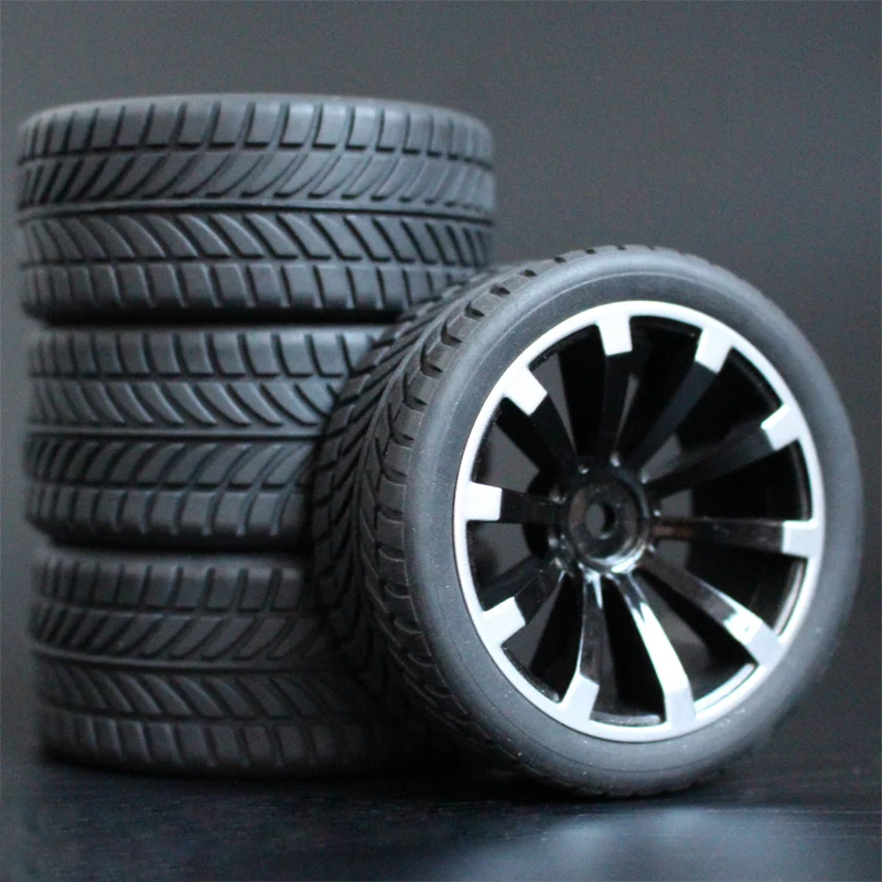 Резиновые гоночные шины на радиоуправлении 1 комплект 4 шт. обод колеса для