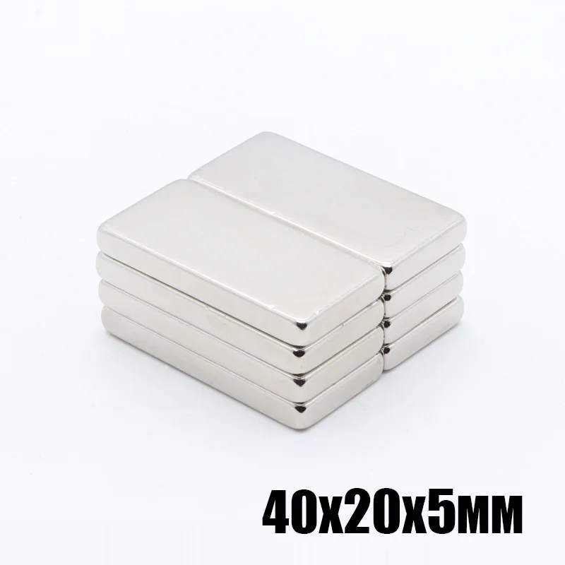 5 шт. 40 мм x 20 супер сильный неодимовый магнит редкоземельный N35 40*20*5 Никель Магне