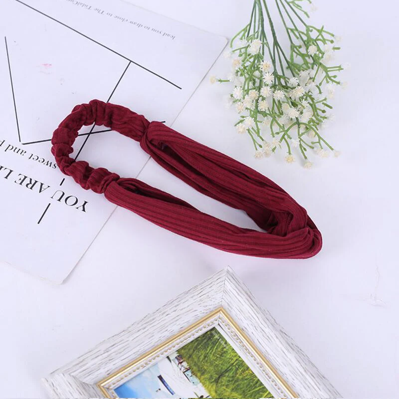 2018 женский темпераментный вязаный однотонный аксессуар для волос эластичная