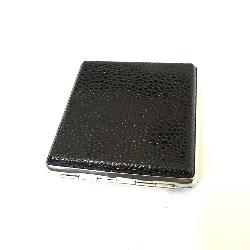 

Metal Cover Ultra - Thin Cigarette Case Box Anti - Skid Anti - Pressure Square Pattern Flip Cigarette Case for Smoker Hot Sale