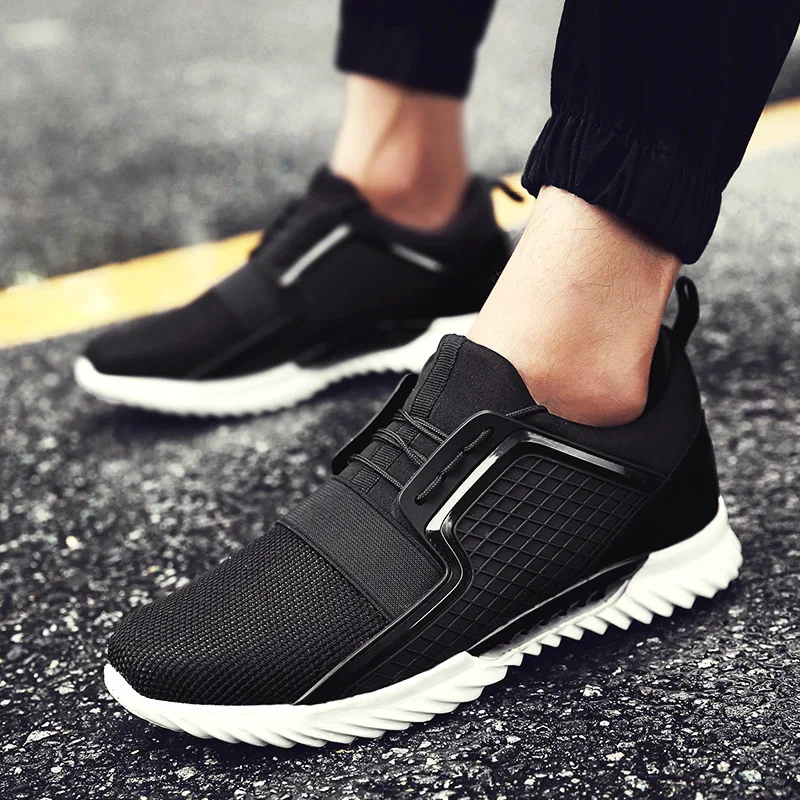 Новинка Повседневная обувь Мужские дышащие кроссовки без шнуровки модная для