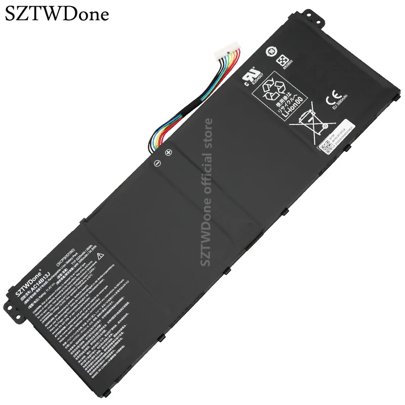 

Аккумулятор SZTWDone AC14B13J для ноутбука ACER E3-112-C5RM, ES1-111-C4XH, 11,4 в, 3220 мА · ч, 36 Вт · ч