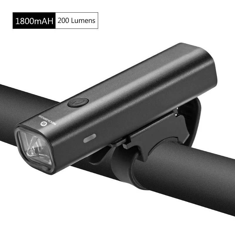 200-Lumen ROCKBROS Зарядное устройство USB для велосипеда свет непромокаемый велосипед фара фонарик MTB дорожный Велоспорт передняя лампа открытый ночной езды оборудование - Цвет: 200-Lumen