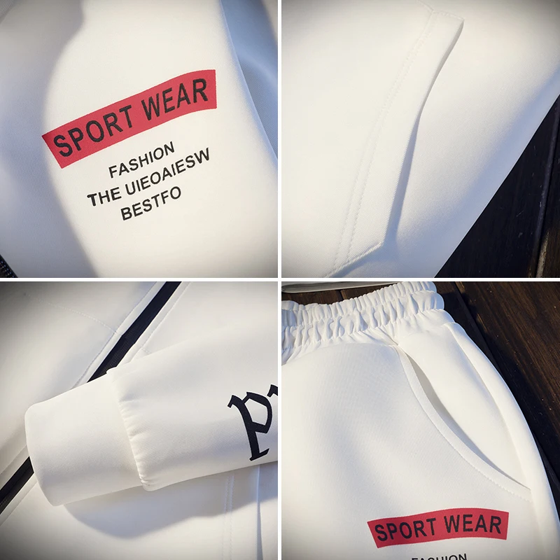 Новый модный мужской спортивный костюм с буквенным принтом повседневные