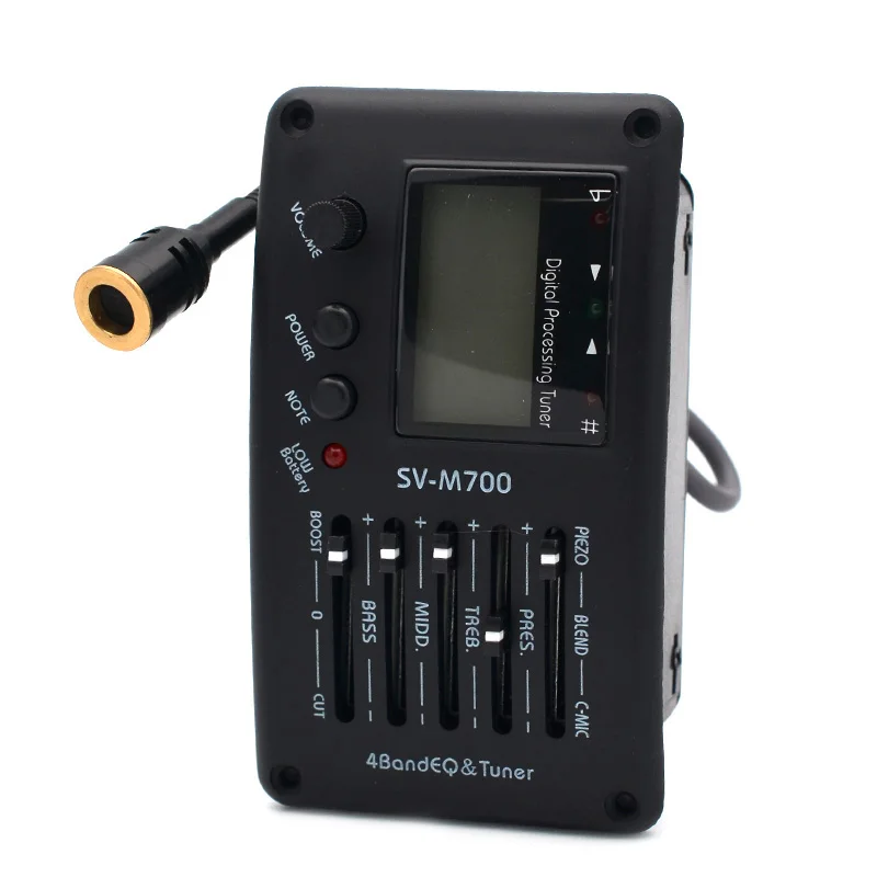 SV-M700 4-полосный эквалайзер для игры в стиле фолк предусилитель пьезо-пикап гитарный тюнер с микрофонной доской звукосниматель для акустической гитары аксессуар - Цвет: SV-M700