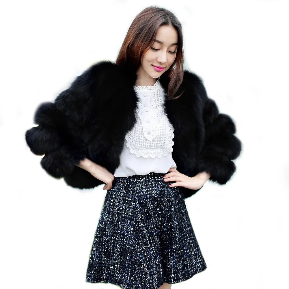 TUHAO Long Sleeve Short Faux Fur Coat Streetwear Women  WINTER Office Lady Fur Party Wear Plus Size 3XL 4XL Elegent LQ293