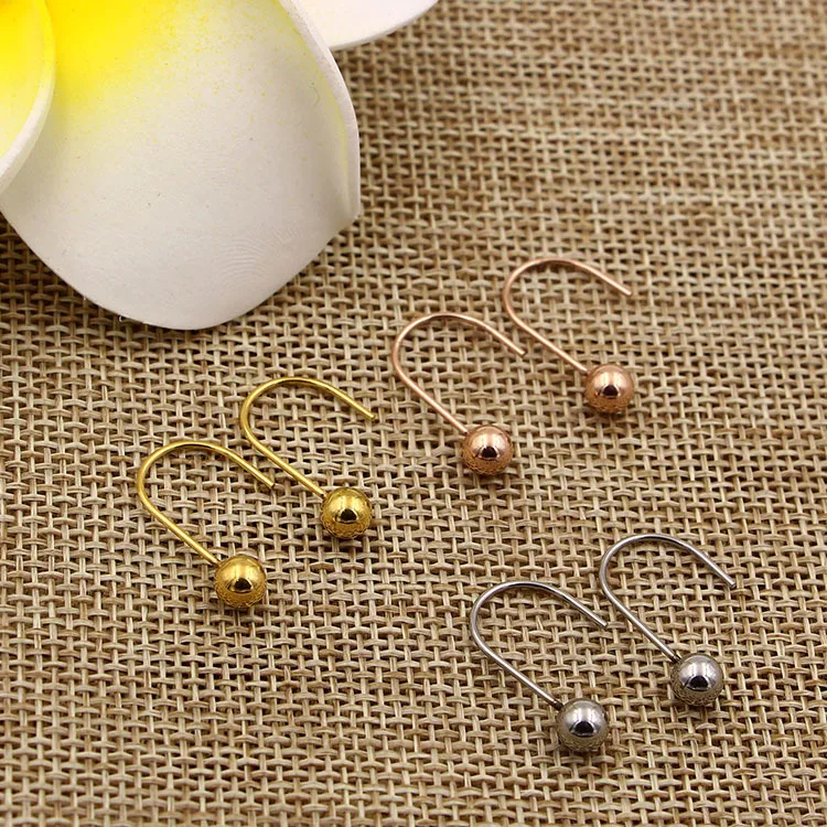 YUN RUO Новое поступление модные милые маленькие серьги гвоздики с бусинами