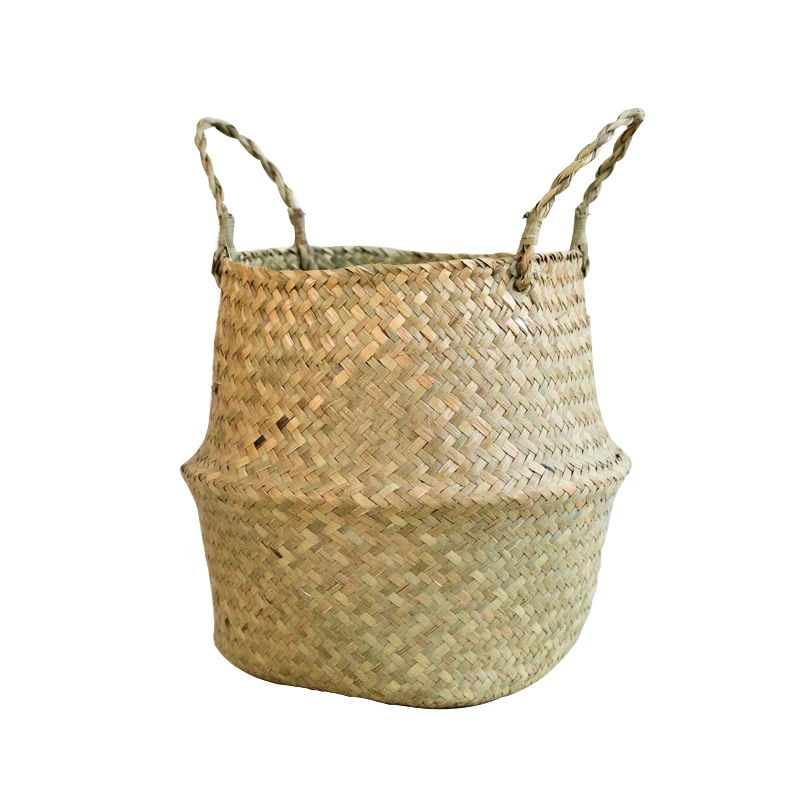 Seaweed Storage Basket Wicker Garden Flower Pot Study Room Rattan Home Organizer | Дом и сад