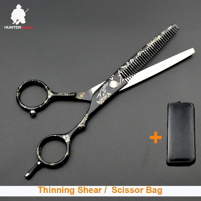 55 in thinner no bag Скидка 40% на HUNTERrapoo 5,5 дюймов HT9140 Парикмахерские ножницы комплект для стрижки волос ножницы и филировочные ножницы для парикмахерской триммер клипер - Цвет: 55 in thinner no bag