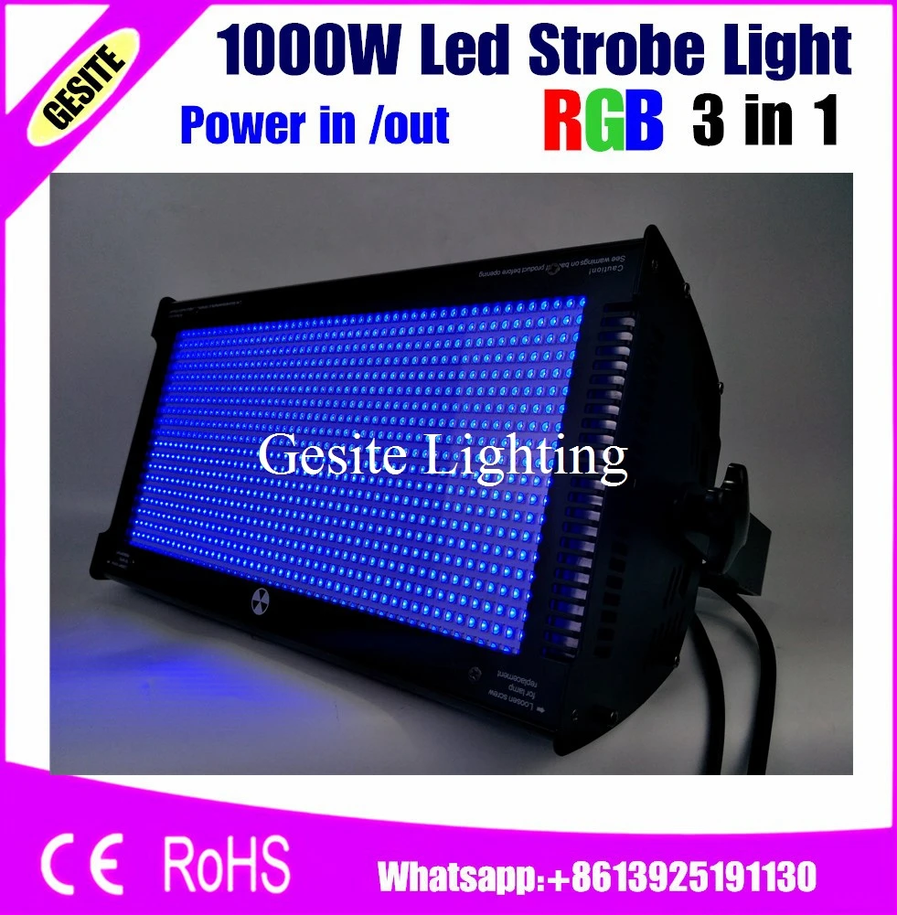 Бесплатная доставка 2 единицы 1000 Вт светодиодная RGB Стробоскопическая Лампа 3