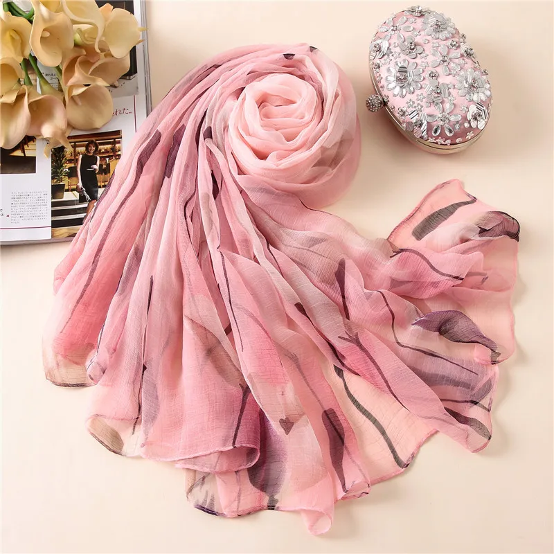 Высокое качество Шелковый шарф Для женщин Элитный бренд шаль шарфы Леди Хиджаб