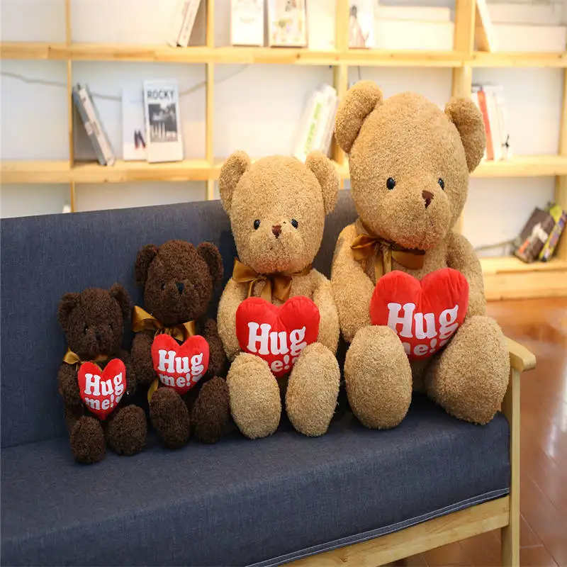 Children Animals Bear Plush Toys 38cm Cute Teddy Christmas with Heart Dolls Letter Romantic Bears Doll | Игрушки и хобби