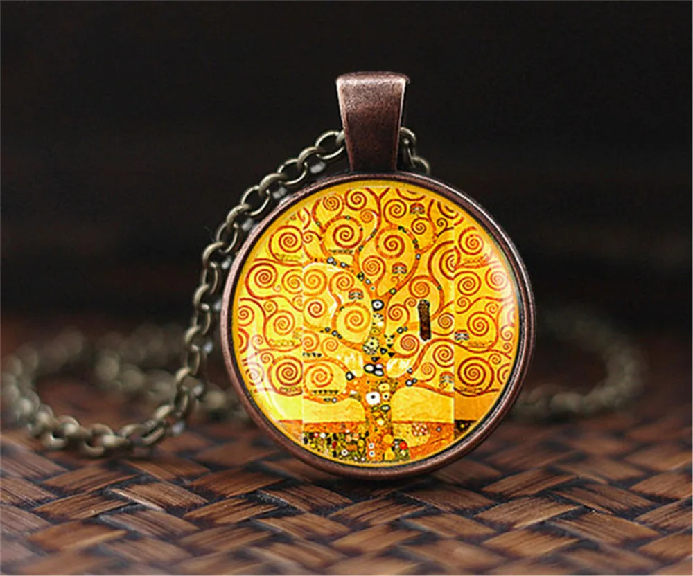 Древо жизни кулон ожерелье старинные антикварные бронзовые покрытием искусства