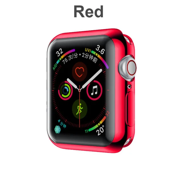 red 40 мм, 44 мм, защитный чехол для Apple Watch 5, 4, 3, 2, 1, 38 мм, 42 мм, тонкий ТПУ, защита для экрана, мягкий прозрачный чехол s, аксессуары - Цвет: red