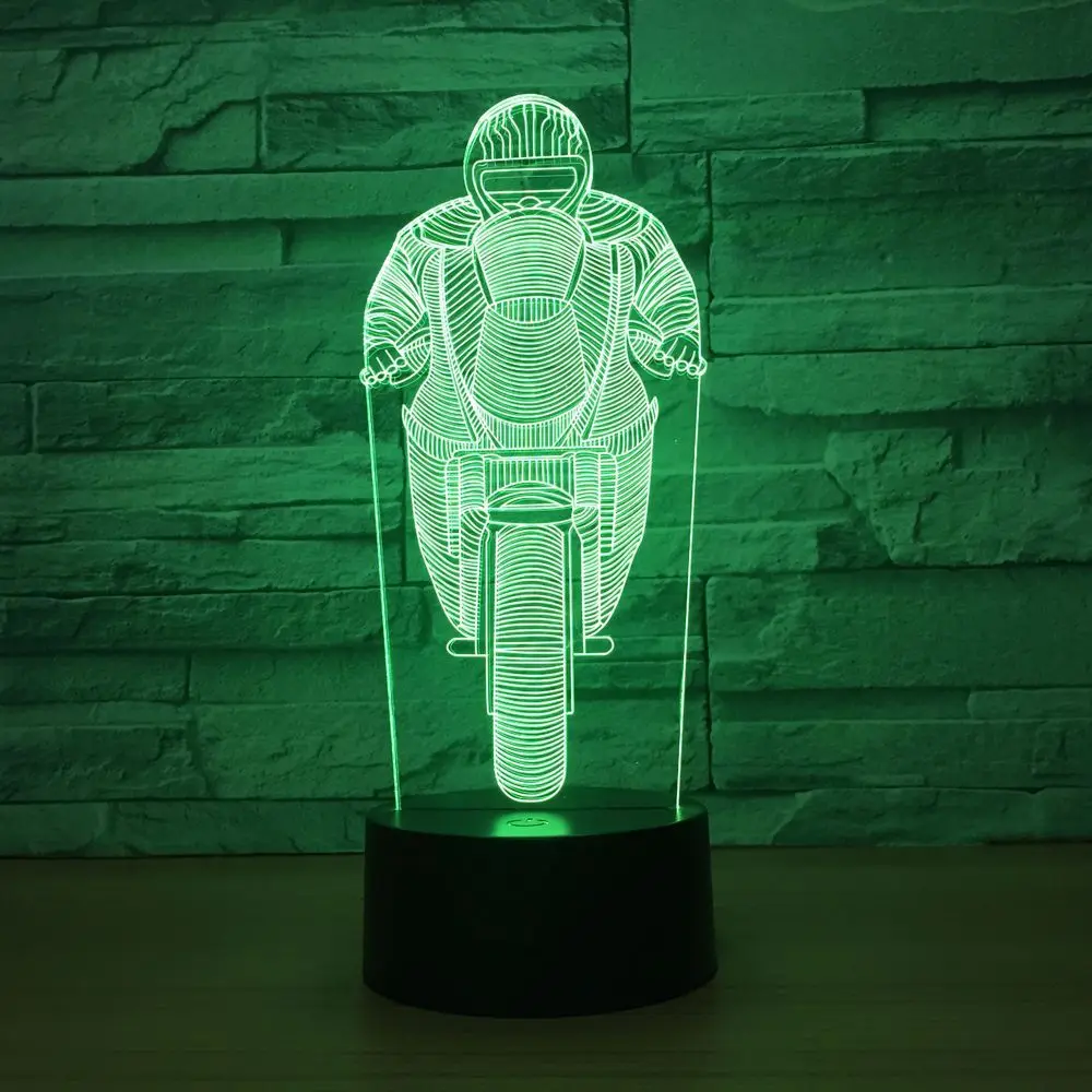 Мотоциклетная 3D лампа светодиодный прикроватный светильник для спальни