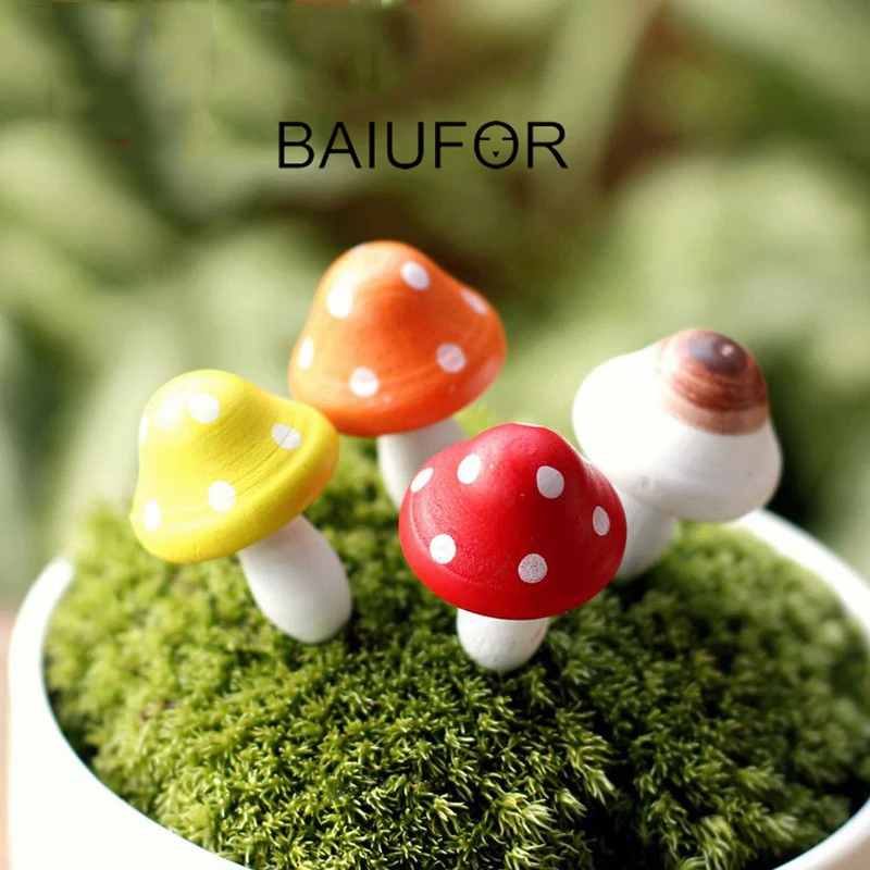 BAIUFOR миниатюры для террариумов растения Разноцветные деревянные грибы