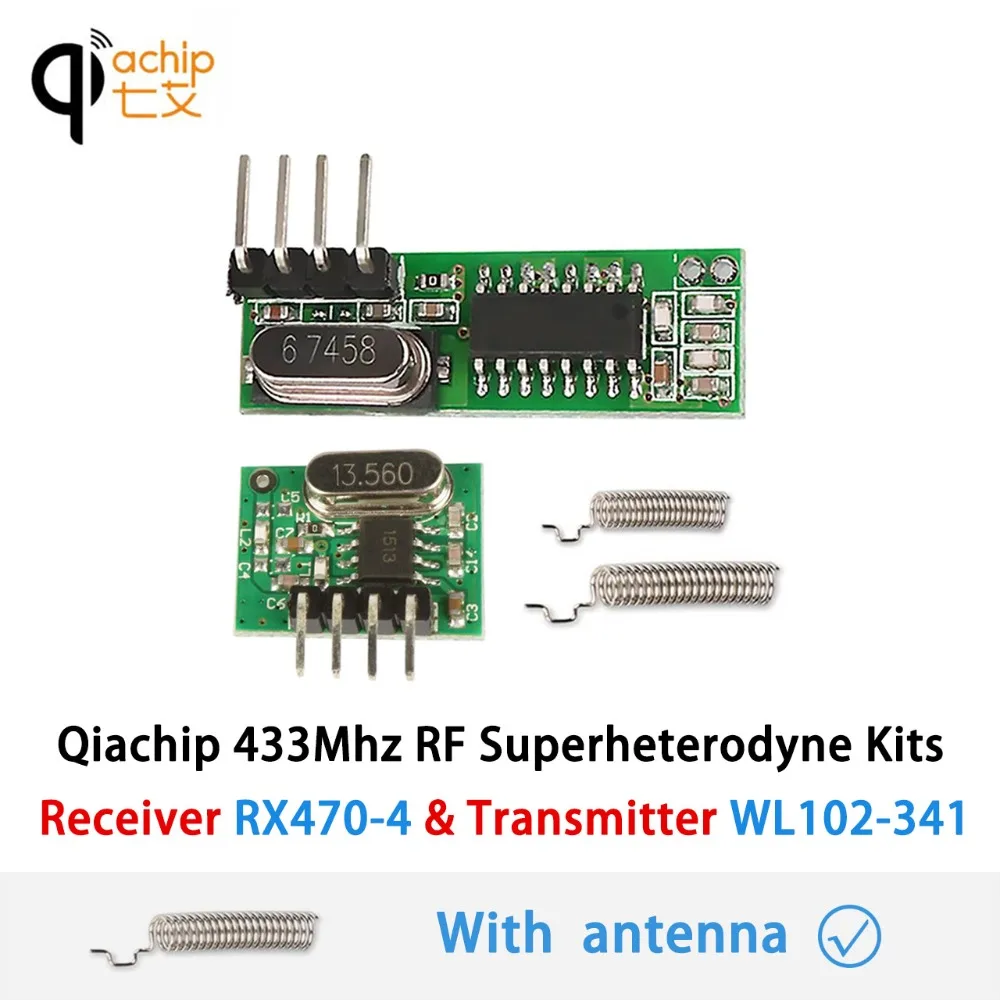 QIACHIP 433 мгц радиочастотный приемник и передатчик Супергетеродинный ASK/OOK модуль