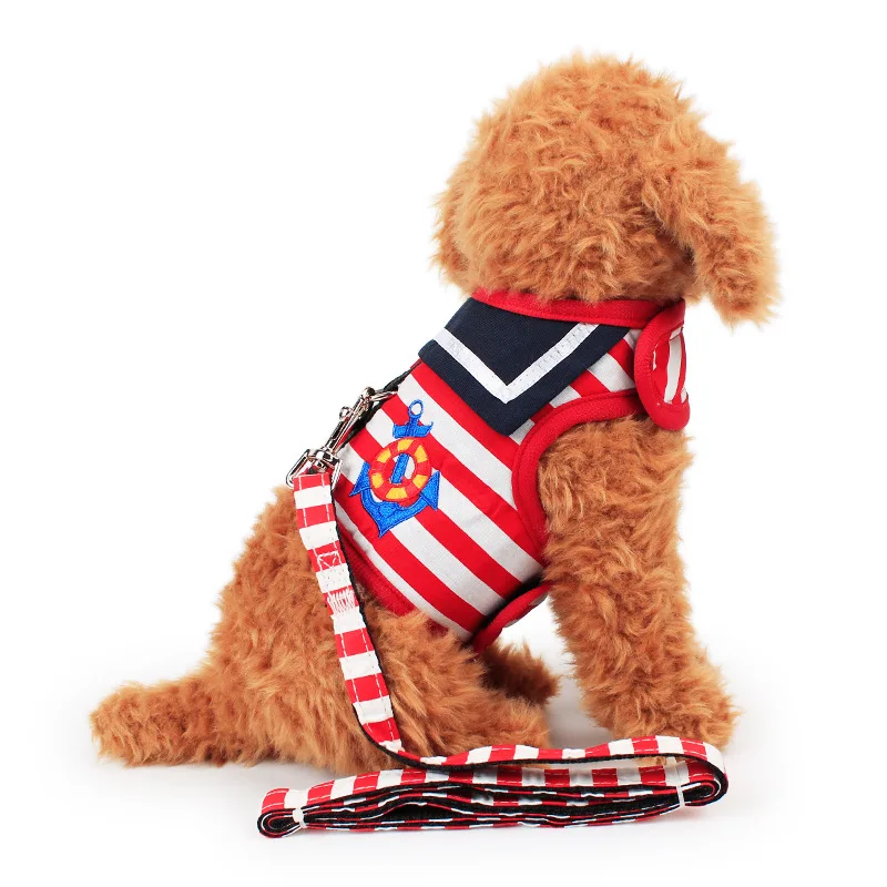 No Pull Step-in Mesh Dog Harness with Padded Vest Classic Navy Stripe Pet Puppy Walking and Leash Leads Set S M L | Дом и сад