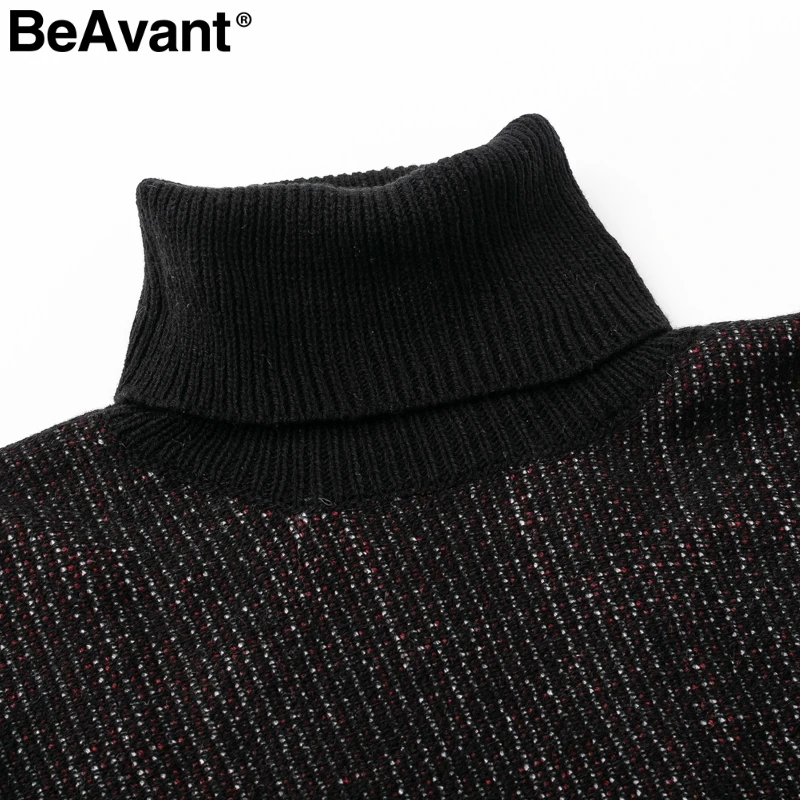BeAvant Turtleneck cloak knitted sweater shrug female Oversize loose long pullover women jumper 2018 Winter tricot pull femme | Женская
