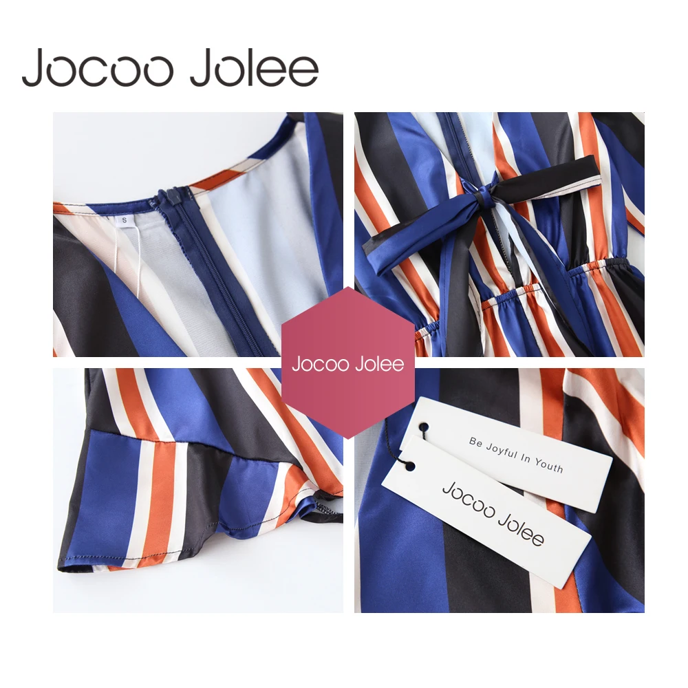 Jocoo Jolee женский комбинезон в полоску с глубоким вырезом и бантом повседневный