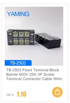 TB-6004 клеммный блок ряд TB серии 60A 600V 4P Соединительная пластина с выступом фиксированный Крытый терминал с винтовым барьером TBC-604/TC-604
