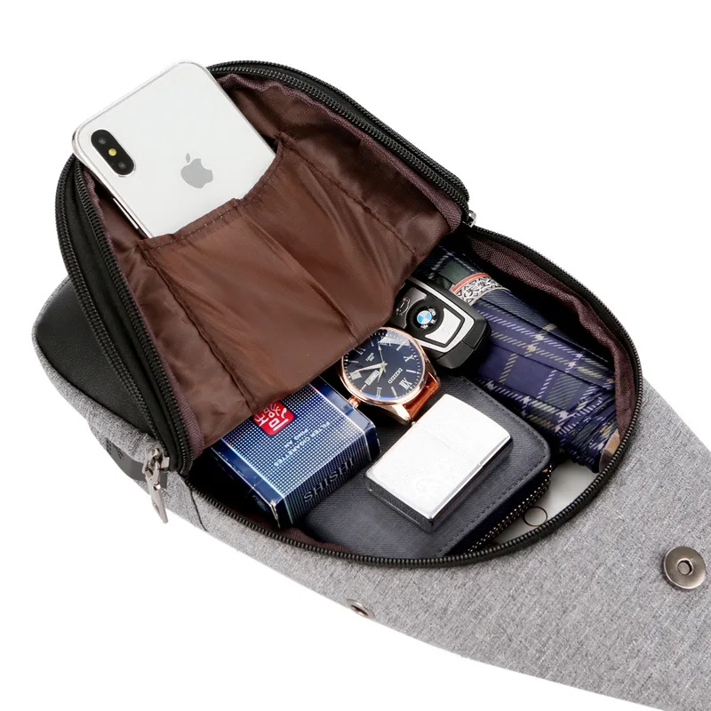 Сумка через плечо мужская с usb зарядкой защитой от кражи|Поясные сумки| |