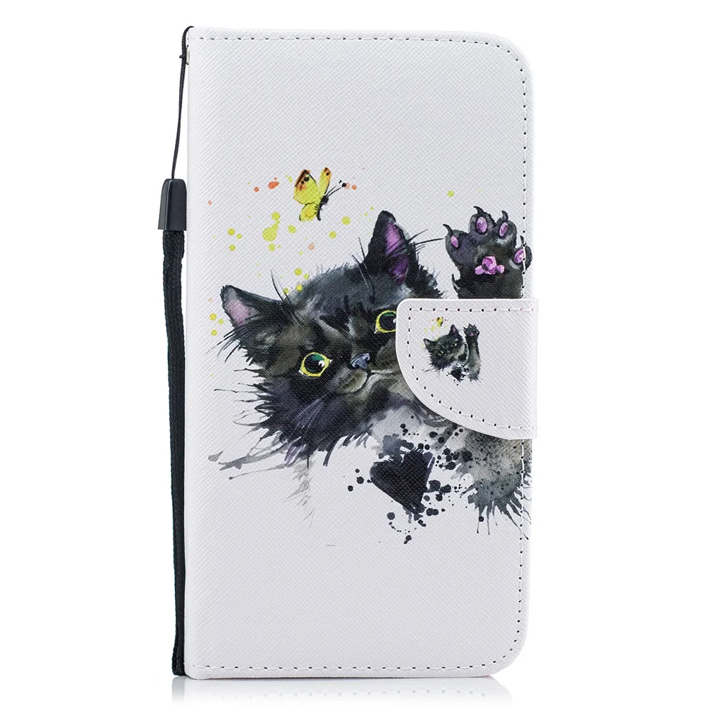 Стильный чехол для телефона с рисунком, чехол для iPhone 11 Pro X XS MAX XR 5 5S 6 6S 7 8 Plus, кожаный чехол-кошелек с ремешком