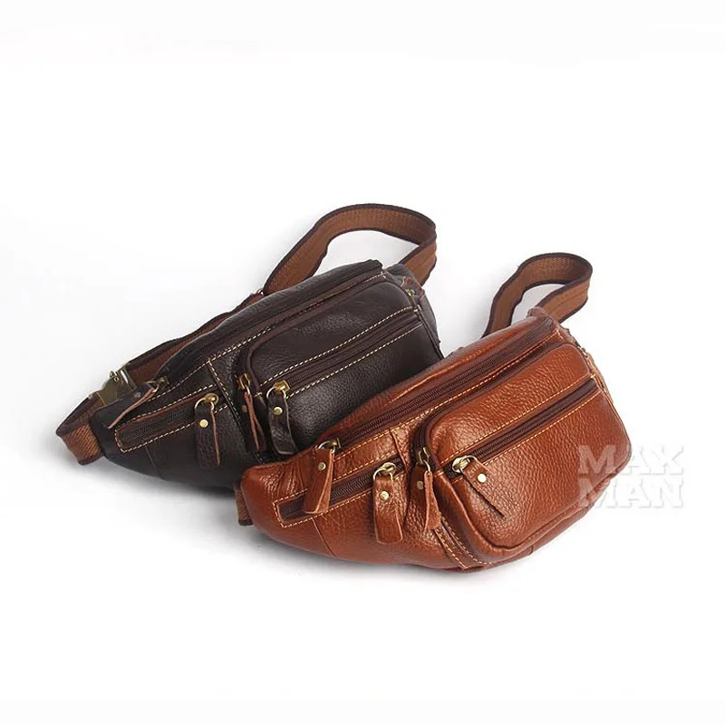 Поясная Сумка из натуральной кожи Мужская винтажная Повседневная сумка на